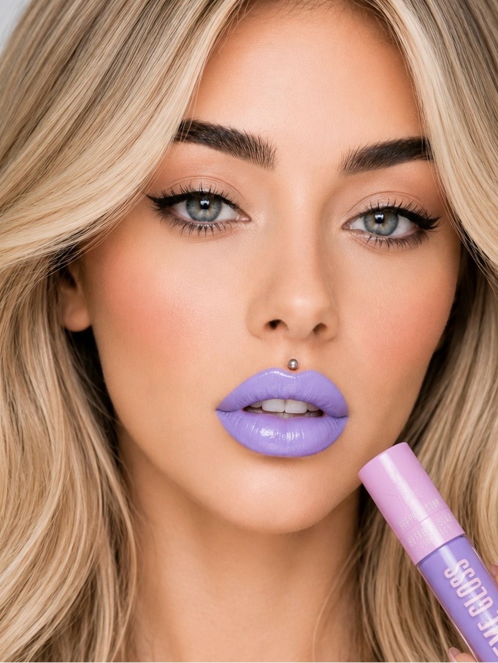 Jeffree Star NO APOLOGIES Supreme Gloss Neon Blue Purple • Full Size New In Box